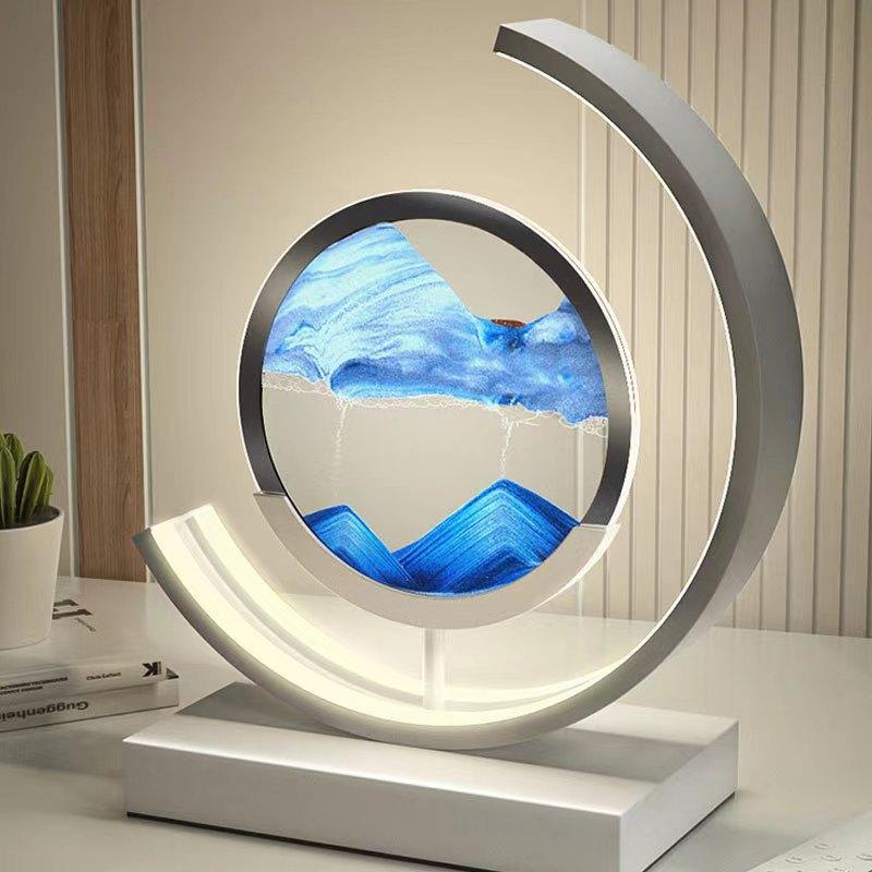 LED Tischlampe mit bewegender Sandlandschaft – dekoratives Licht