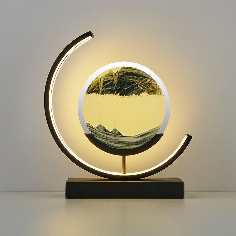 LED Tischlampe mit bewegender Sandlandschaft – dekoratives Licht