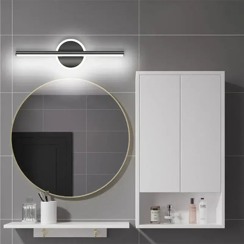LED Wandleuchte Schwarz Gold – Spiegelleuchte 40/60/80 cm