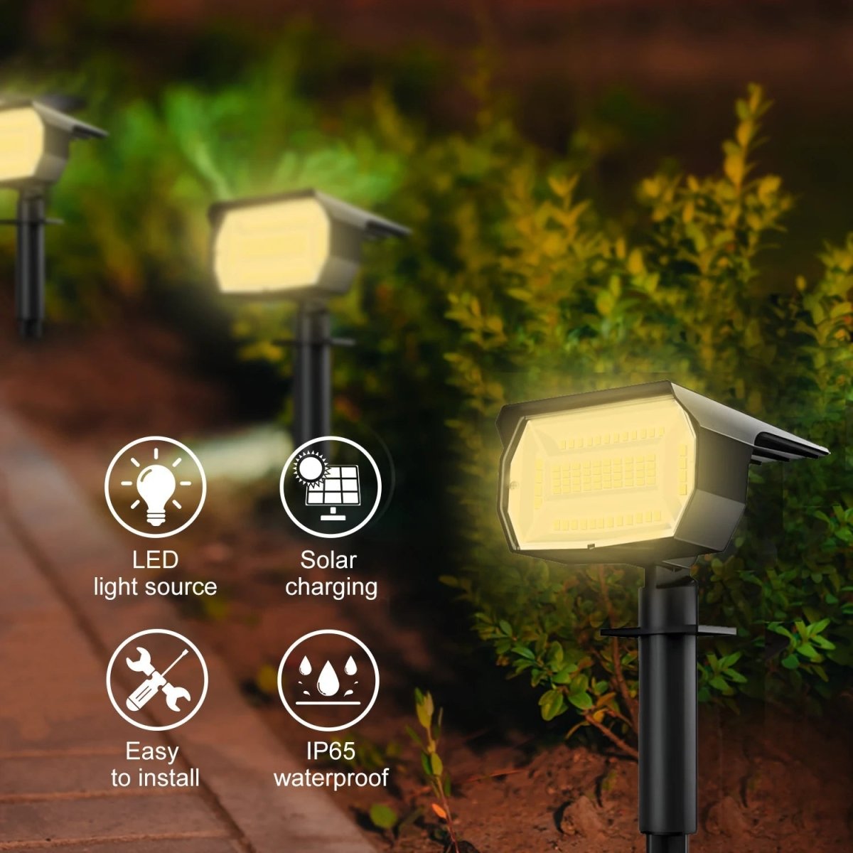 Solar Gartenleuchte mit LED und einstellbarer Helligkeit