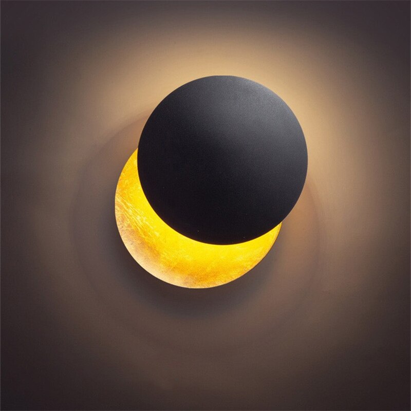 LED Wandlampe mit Mond- und Sonnenfinsternis-Design drehbar