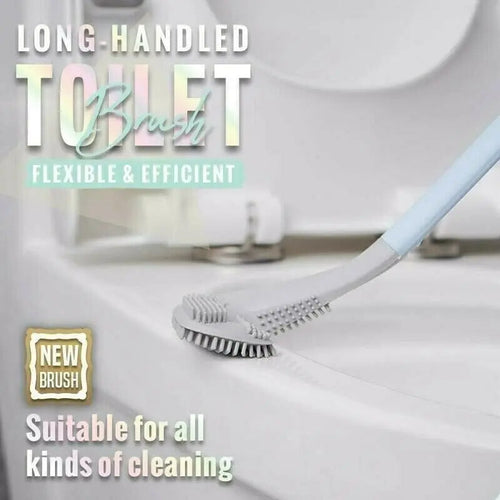 Toilet brush with triangular head for corners and hard-to-reach areas