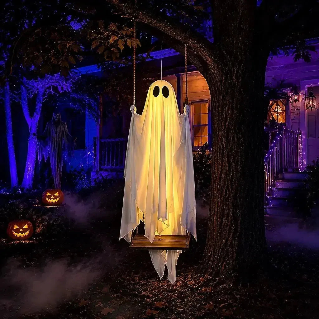 Leuchtende Halloween Geist Dekoration mit Bewegung und Fernbedienung