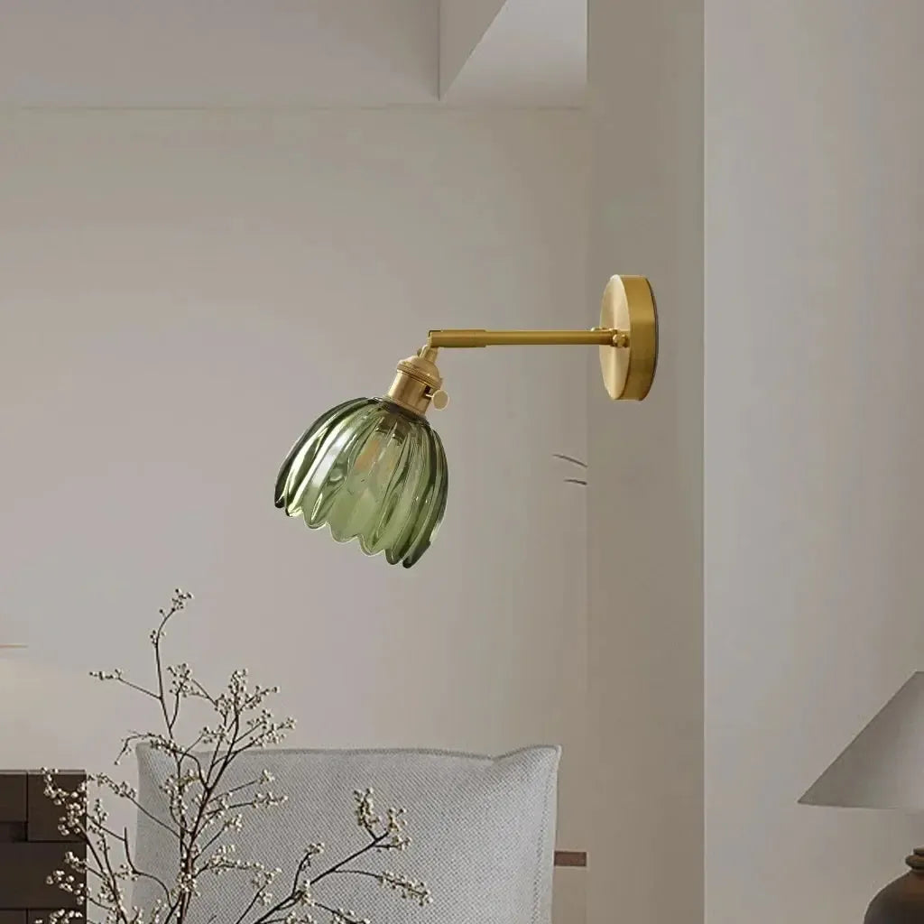 Lotus Glas Wandleuchte – dekoratives Wandlicht im Blütendesign
