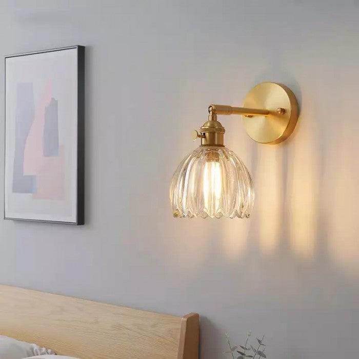 Lotus Glas Wandleuchte – dekoratives Wandlicht im Blütendesign