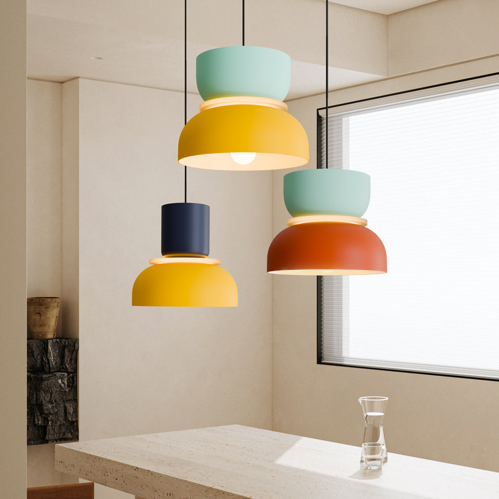 Nordische Pendelleuchte mit Farbblock-Design für moderne Räume