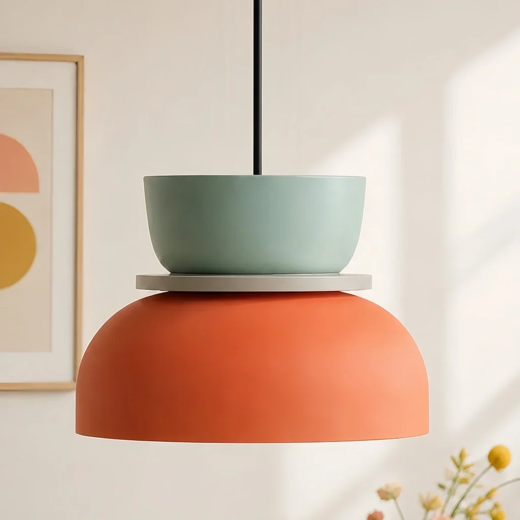 Nordische Pendelleuchte mit Farbblock-Design für moderne Räume