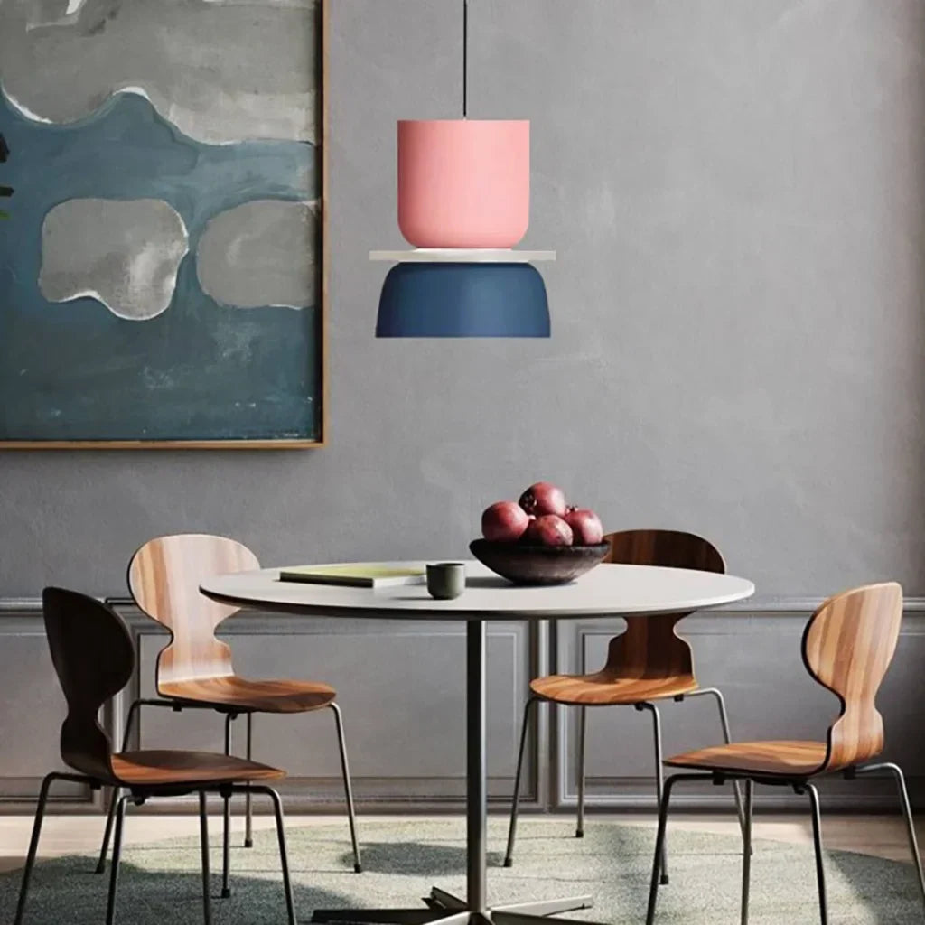 Nordische Pendelleuchte mit Farbblock-Design für moderne Räume