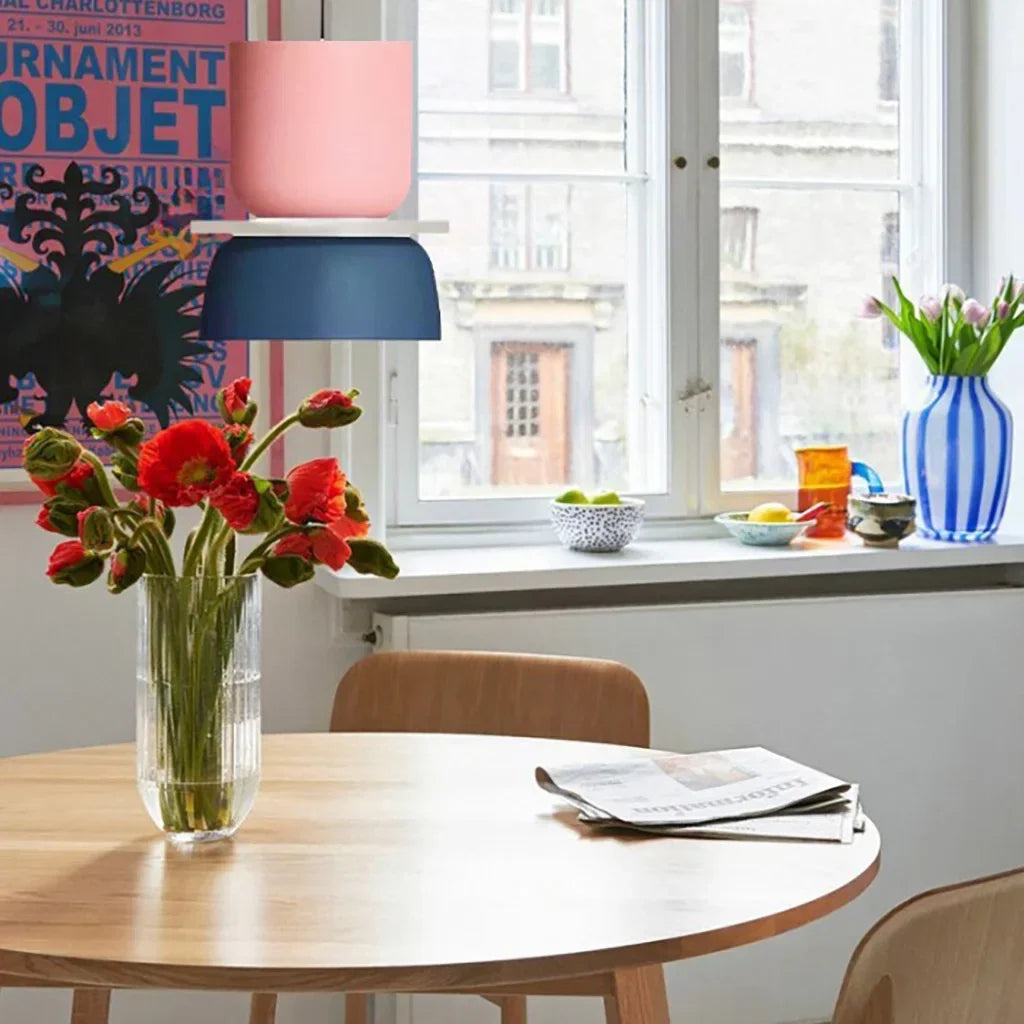Nordische Pendelleuchte mit Farbblock-Design für moderne Räume