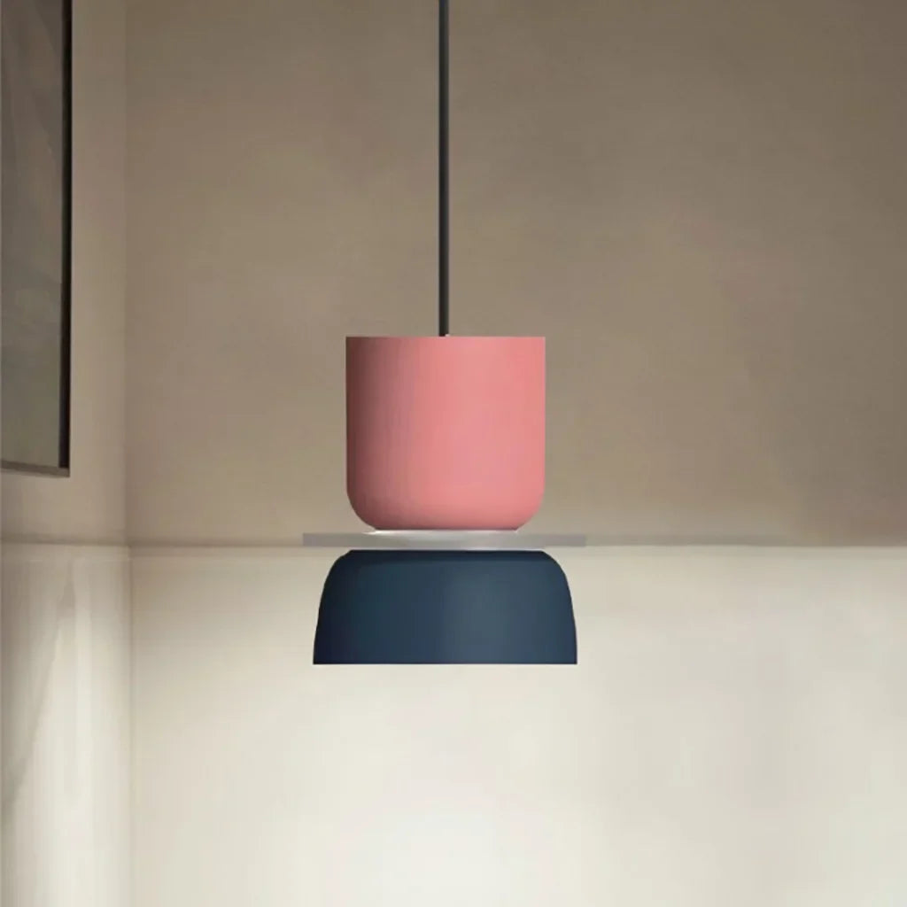 Nordische Pendelleuchte mit Farbblock-Design für moderne Räume