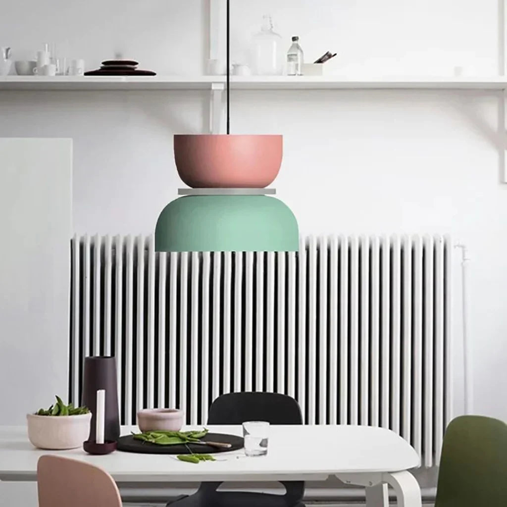 Nordische Pendelleuchte mit Farbblock-Design für moderne Räume