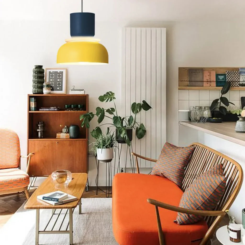 Nordische Pendelleuchte mit Farbblock-Design für moderne Räume