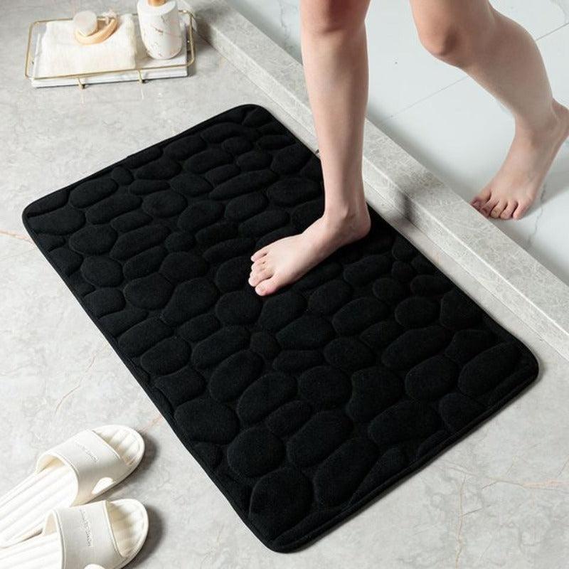 Memory Foam Badematte mit Kieselstein-Design – weich & rutschfest