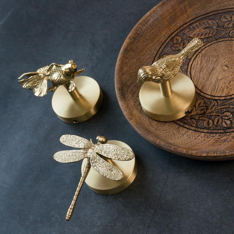 Messing-Wandhaken mit Tierkopf – dekorativer Kleiderhaken mit Gold-Finish