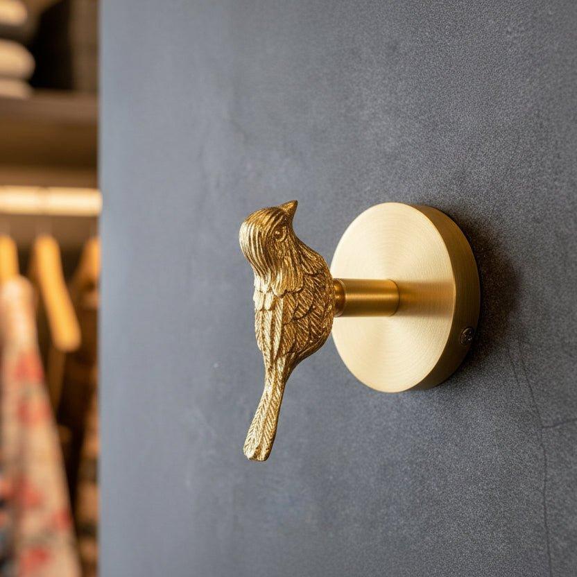 Messing-Wandhaken mit Tierkopf – dekorativer Kleiderhaken mit Gold-Finish