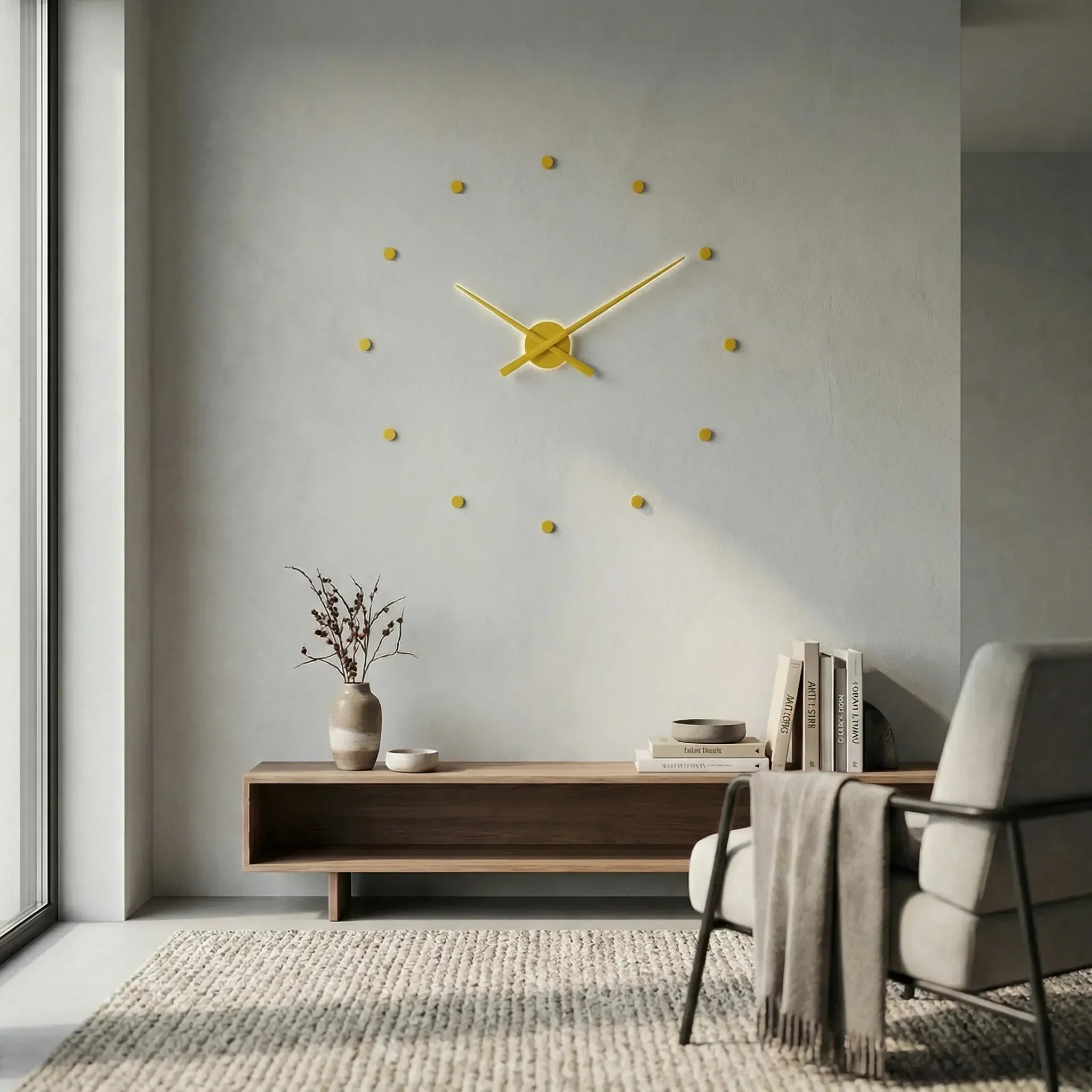Minimalistische Wanduhr rahmenlos – leises Quarzwerk für moderne Räume