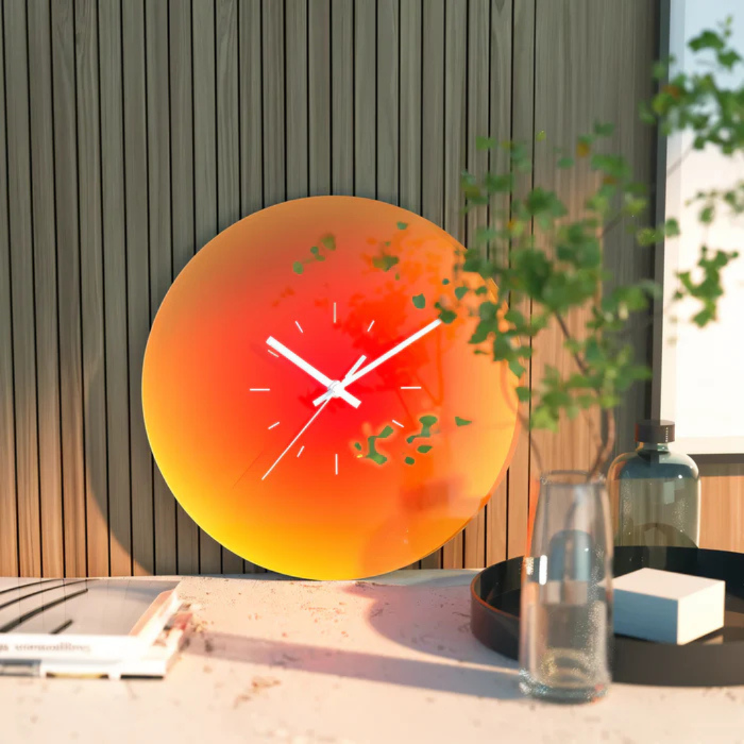 Wall Clock Made of Glass with Acrylic Dial – Modern and Silent
