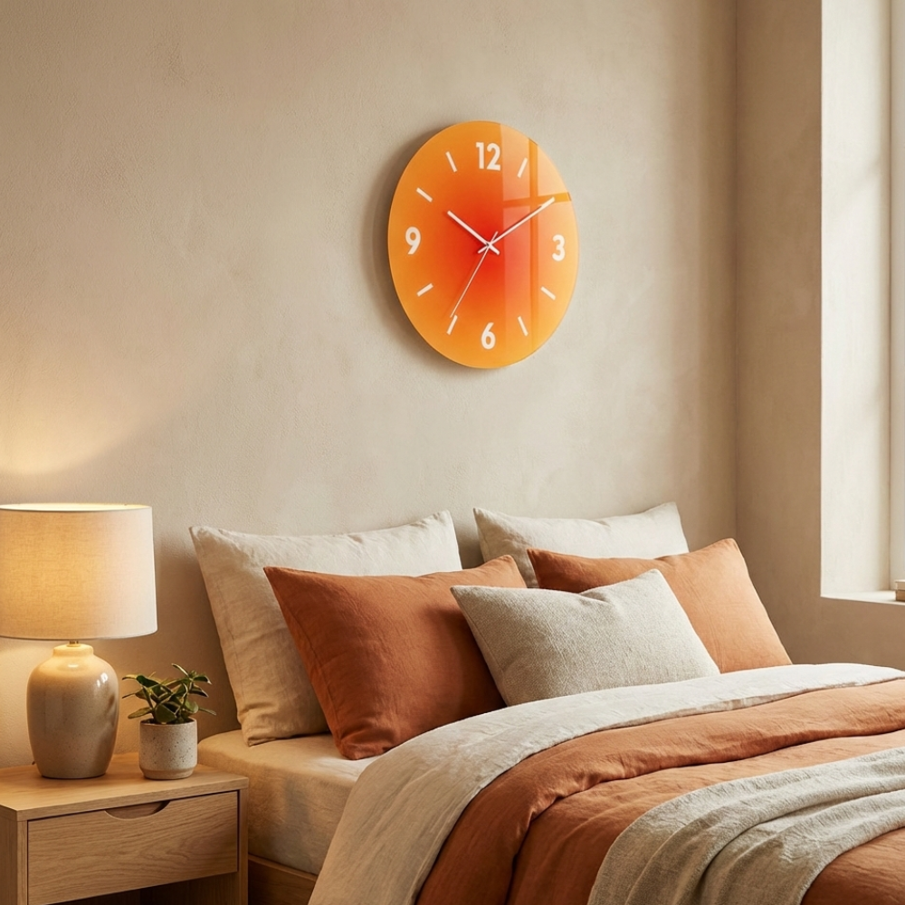Wall Clock Made of Glass with Acrylic Dial – Modern and Silent