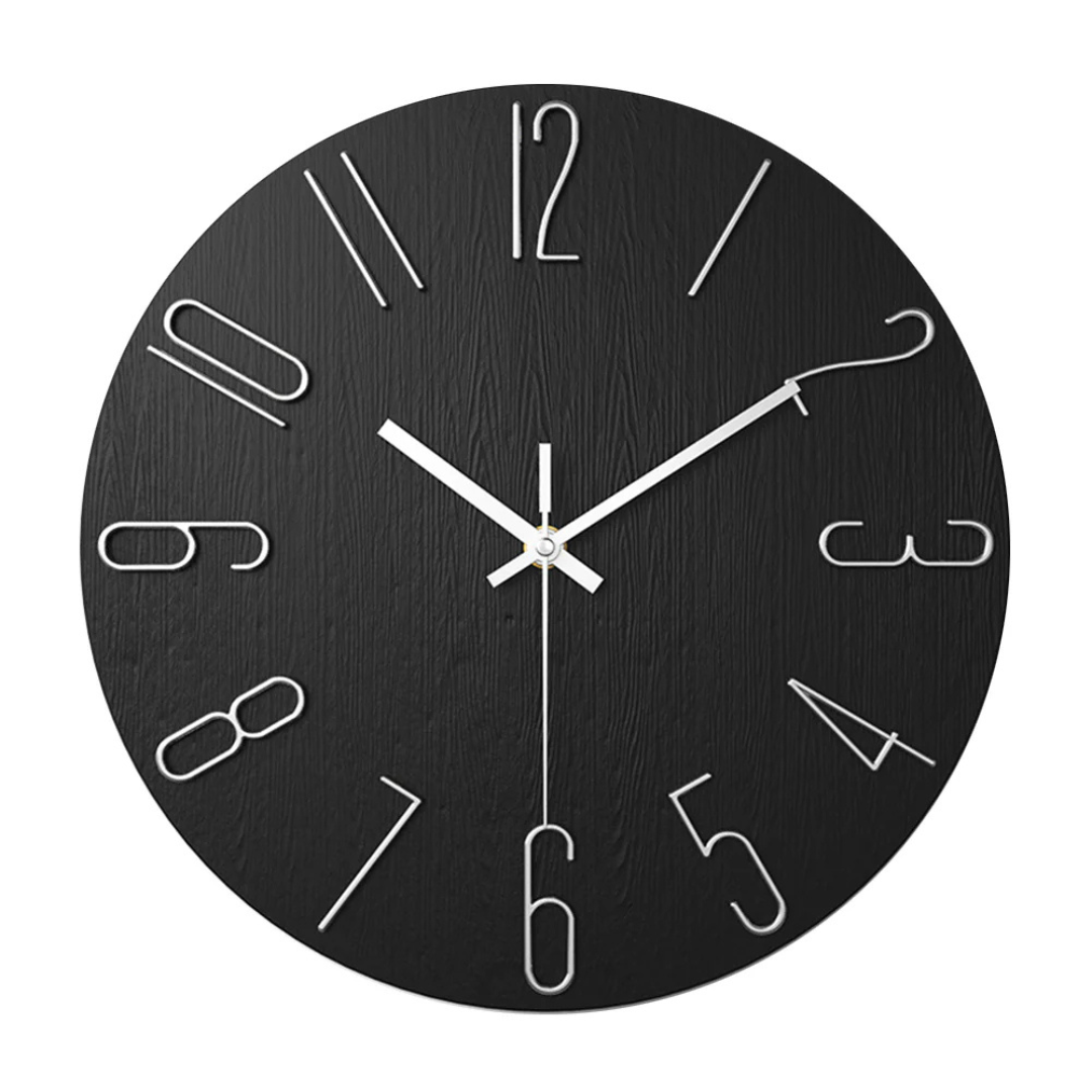 Moderne Wanduhr für Wohnzimmer – lautloser Quarzantrieb