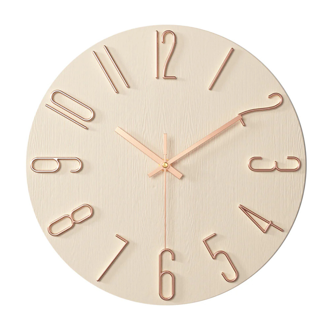 Moderne Wanduhr für Wohnzimmer – lautloser Quarzantrieb