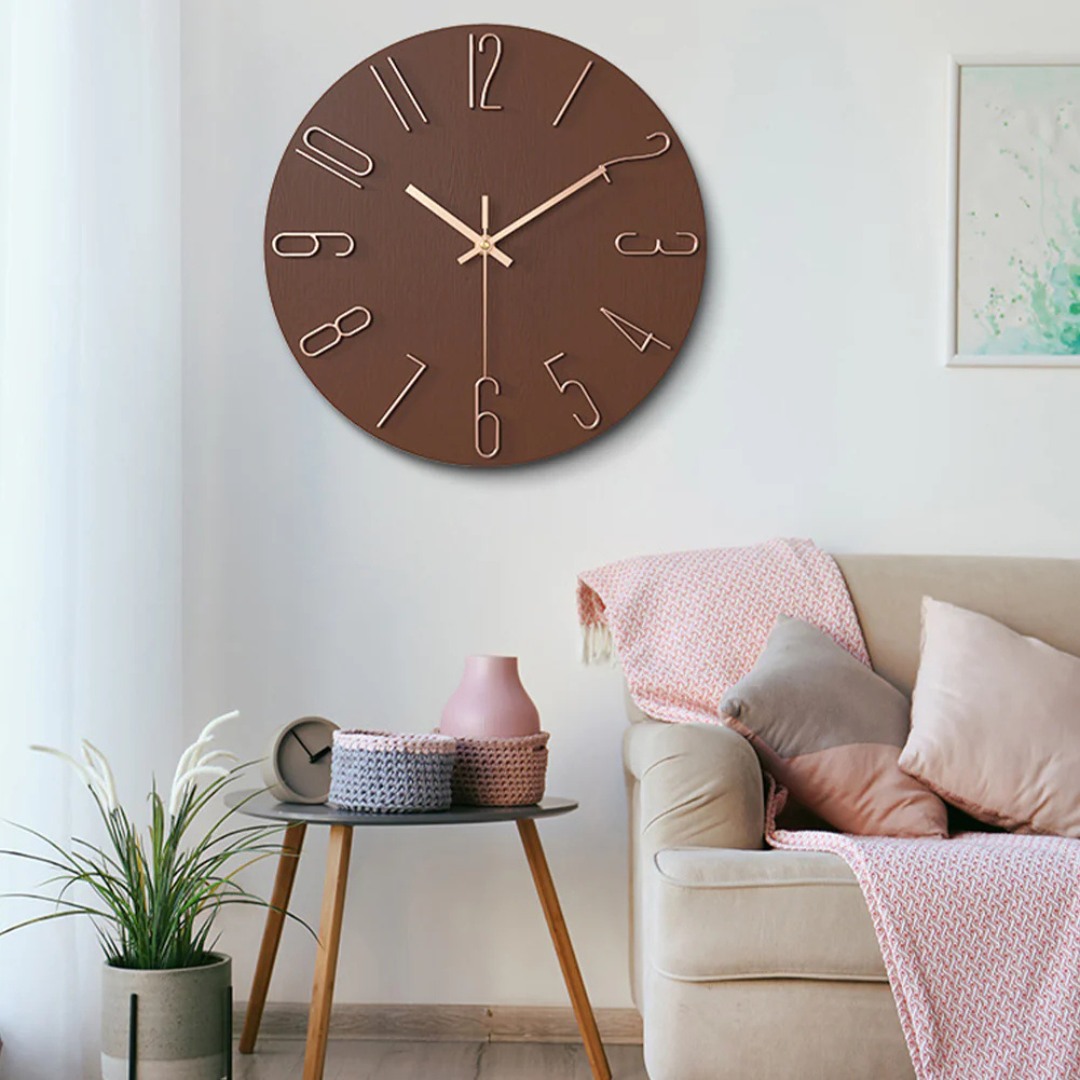 Moderne Wanduhr für Wohnzimmer – lautloser Quarzantrieb