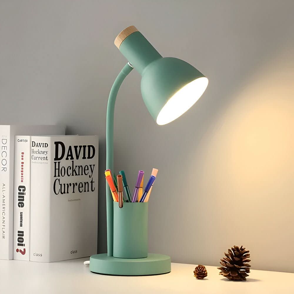 LED desk lamp with pen holder for the office and home office