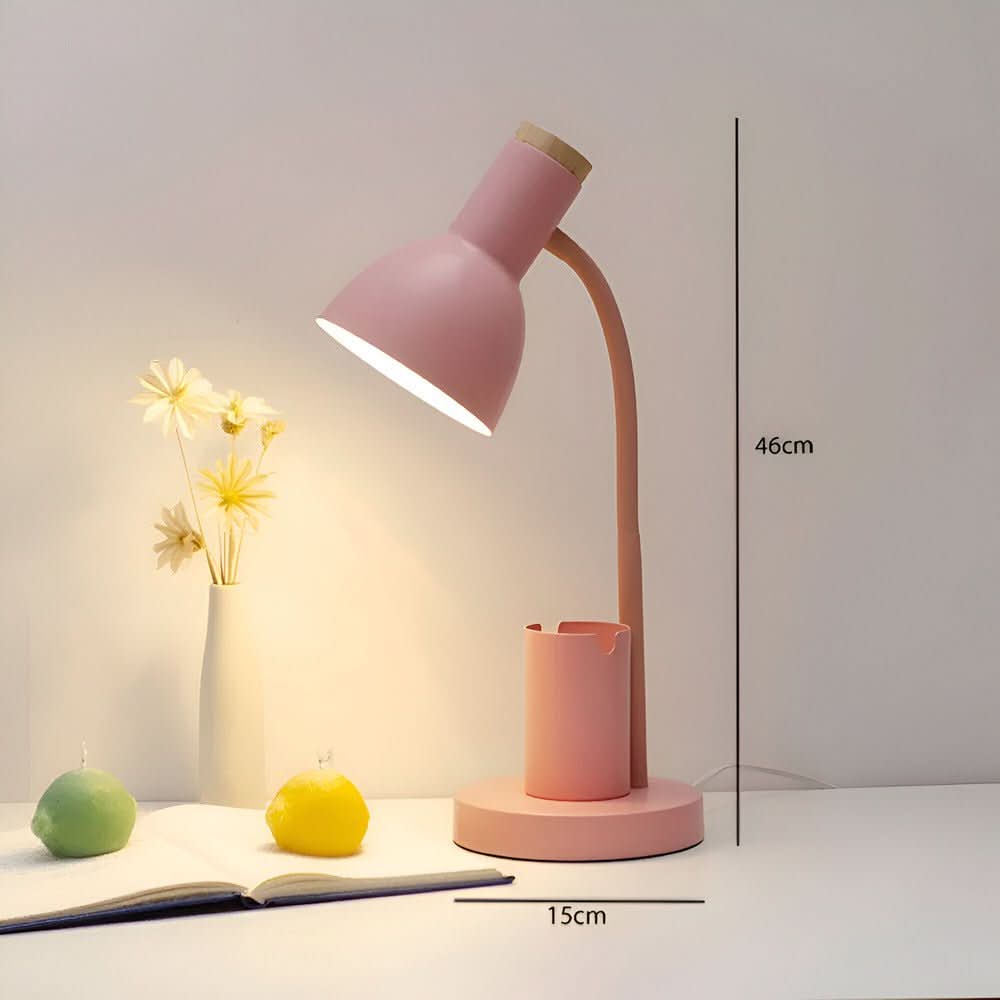 LED desk lamp with pen holder for the office and home office