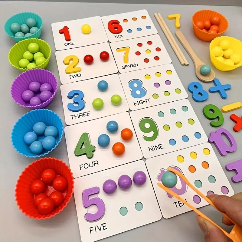 Holz-Zählperlen Montessori Mathe-Lernset product image 1