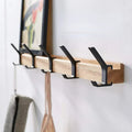 Wandgarderobe mit beweglichen Doppelhaken – Holz & Aluminium
