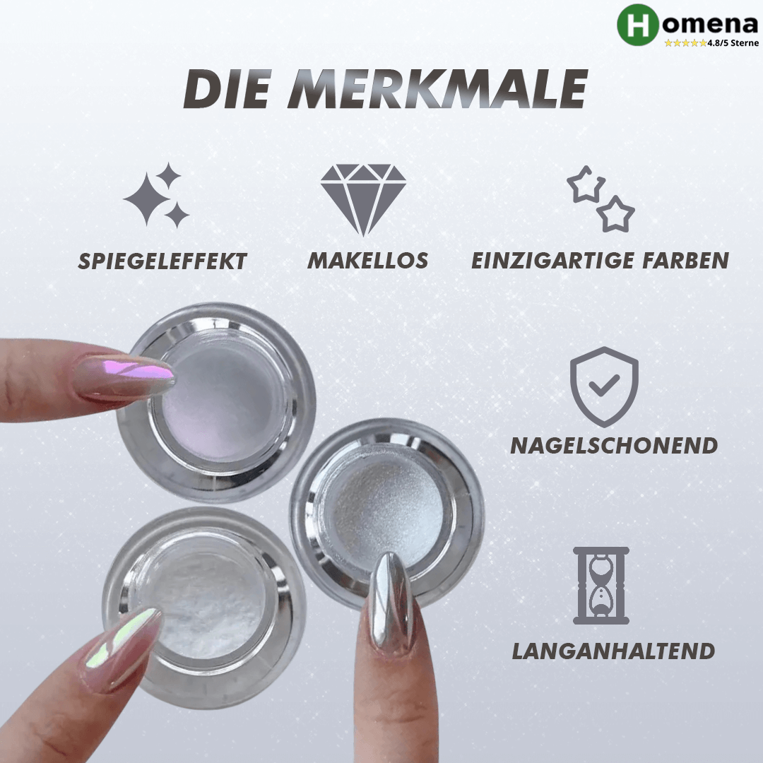 Chrom Nagelpuder Spiegelglanz Effekt Für Maniküre Set product image 3