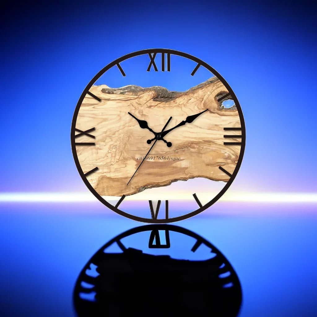 Transparent wall clock with silent movement and modern design