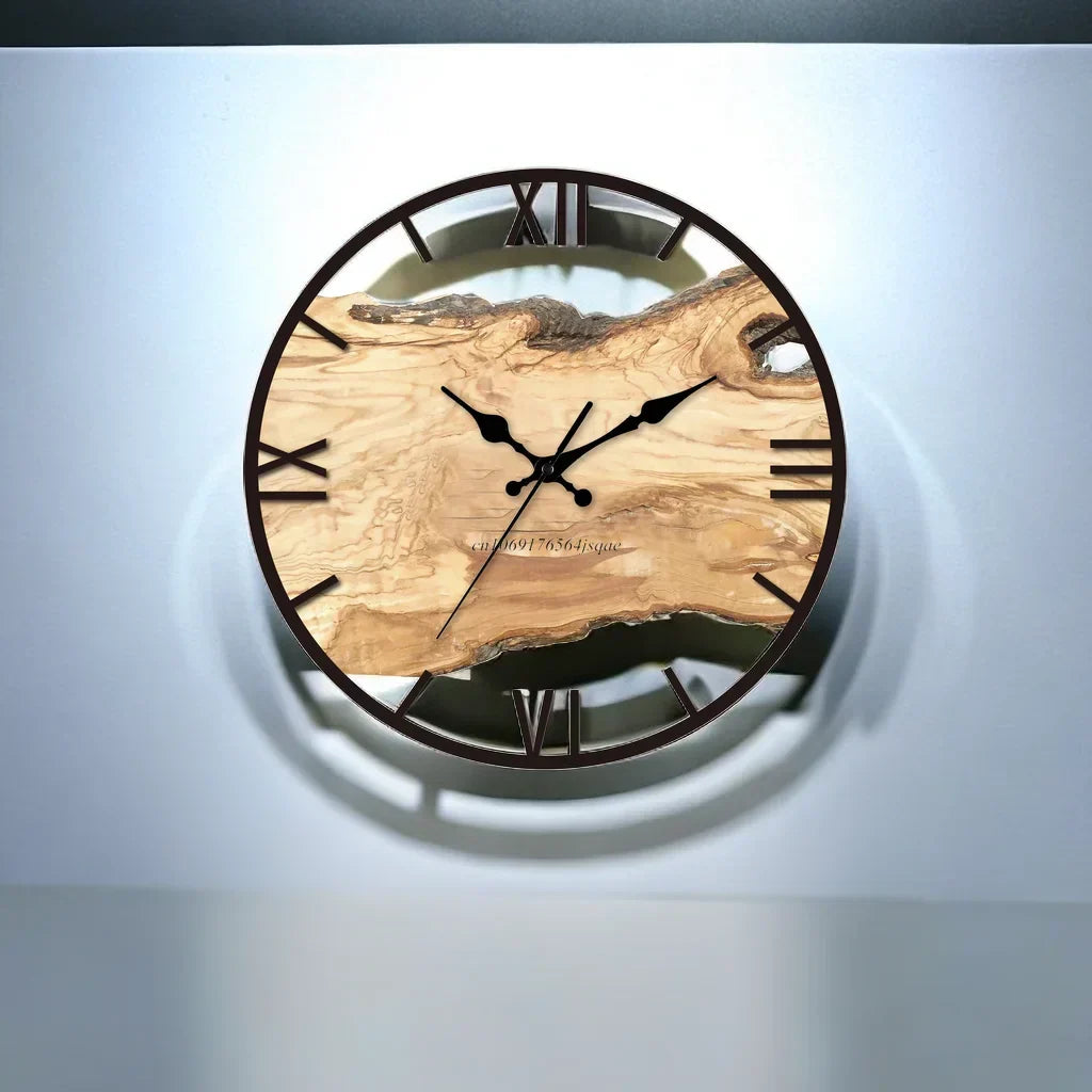 Transparent wall clock with silent movement and modern design