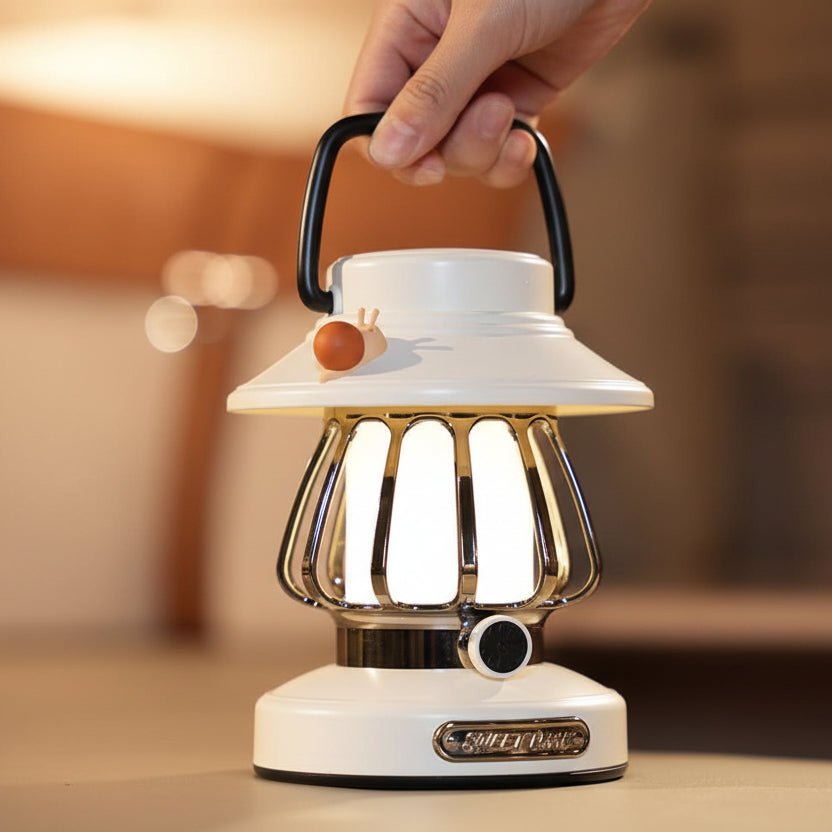 Rechargeable retro camping lamp - outdoor night light for tent