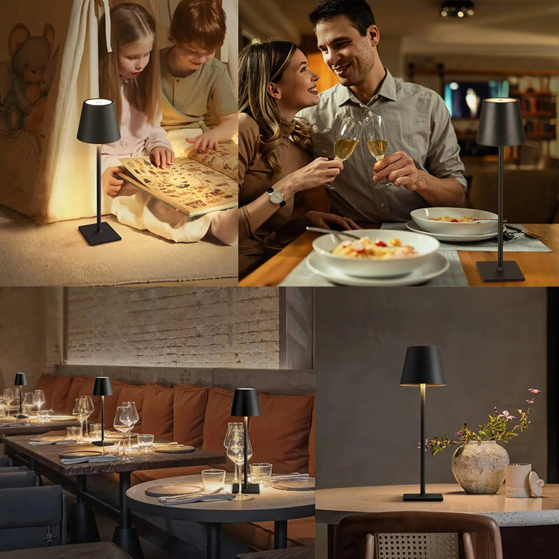 Wireless LED table lamp with rechargeable battery - dimmable and flexible