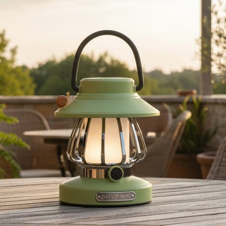 Rechargeable retro camping lamp - outdoor night light for tent