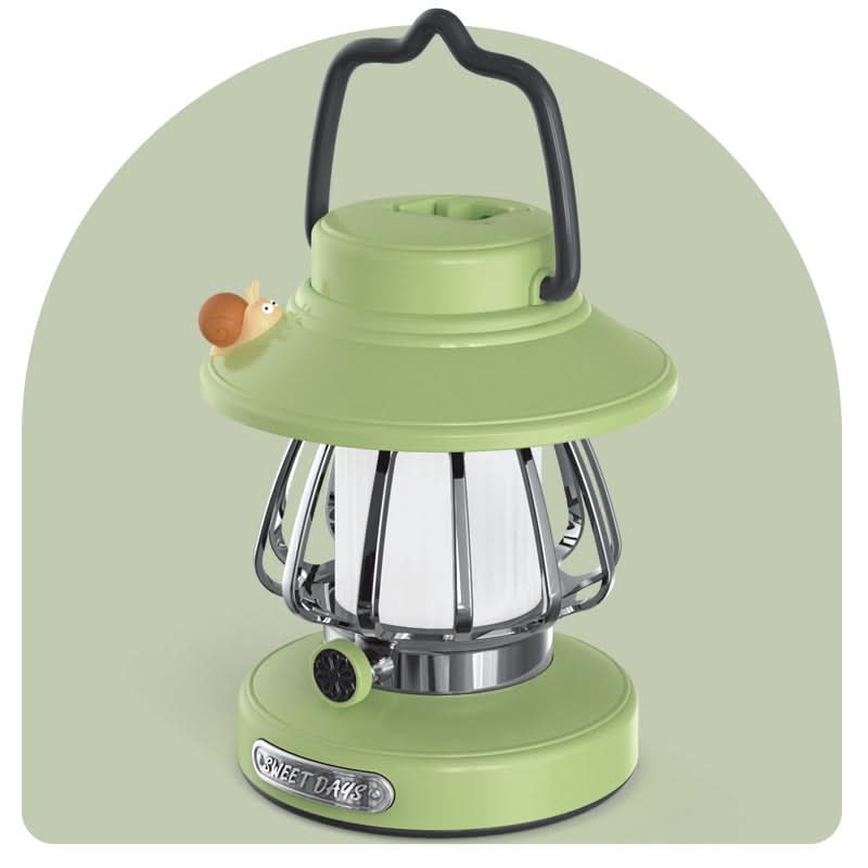 Rechargeable retro camping lamp - outdoor night light for tent