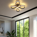 LED clover ceiling light, dimmable, black, 30 cm, living room