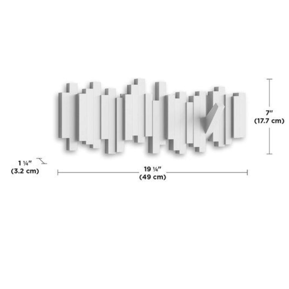 Wall-mounted coat rack with magnetic folding hooks made of wood - modern design