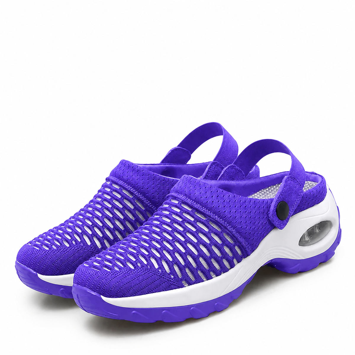 Orthopedic women's clogs - air-cushioning with mesh upper
