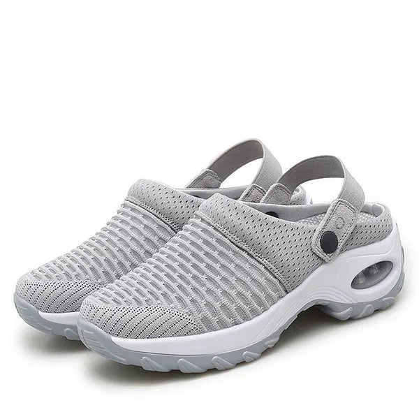 Orthopedic women's clogs - air-cushioning with mesh upper