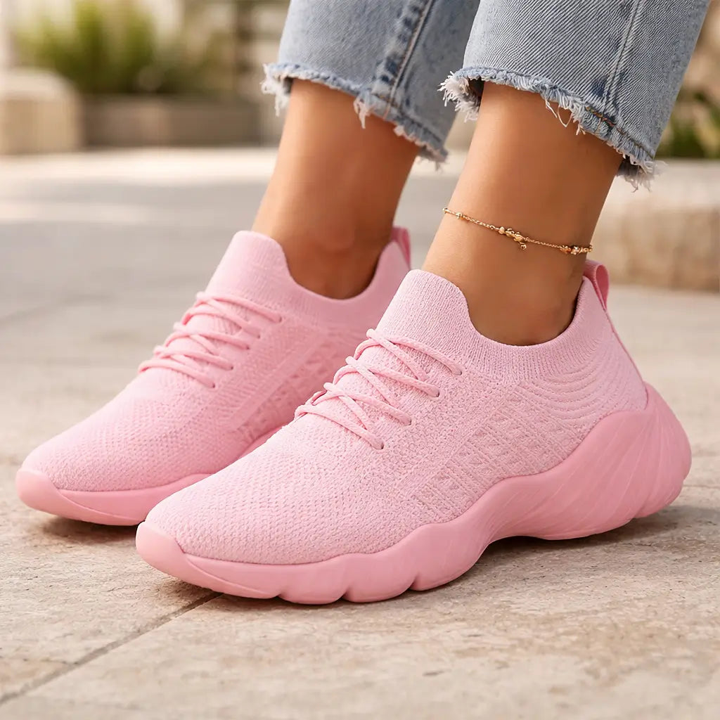 Orthopedic sneakers with a wide toe box and gel cushioning