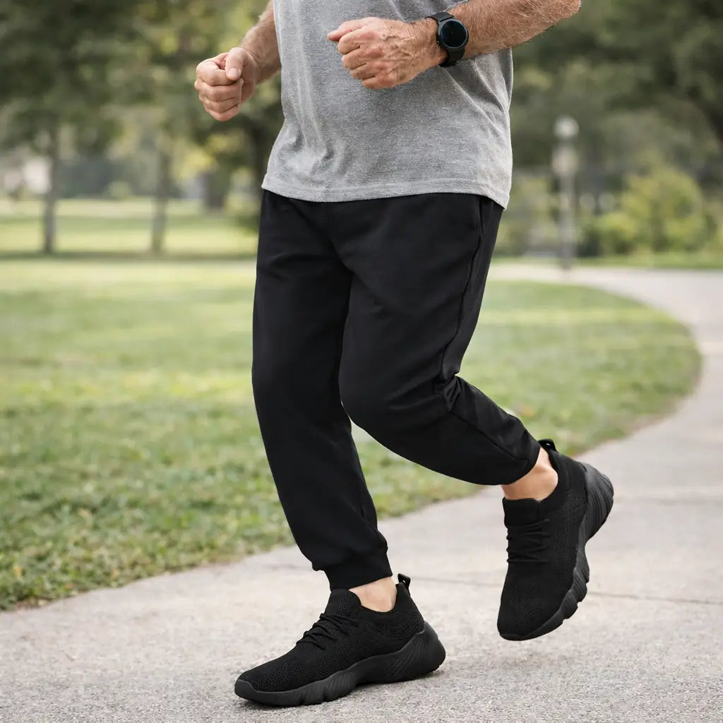 Orthopedic sneakers with a wide toe box and gel cushioning