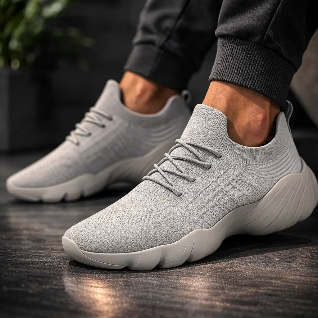 Orthopedic sneakers with a wide toe box and gel cushioning
