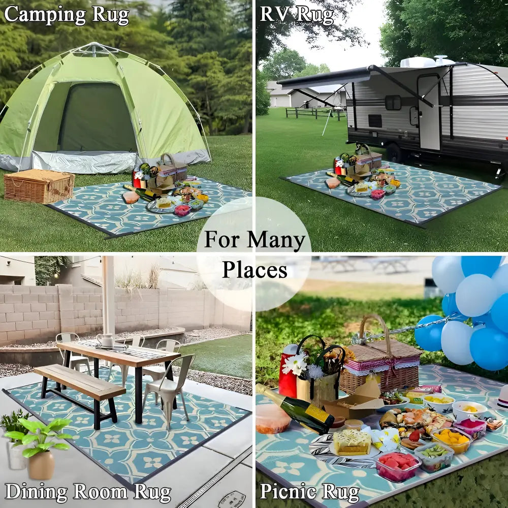 Outdoor-Teppich faltbar – Geometrisches Muster, wetterfest product image 6