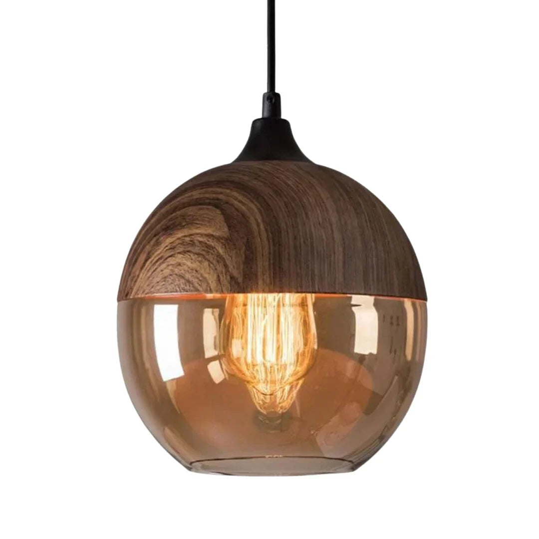 Scandinavian design glass & metal with a wood look