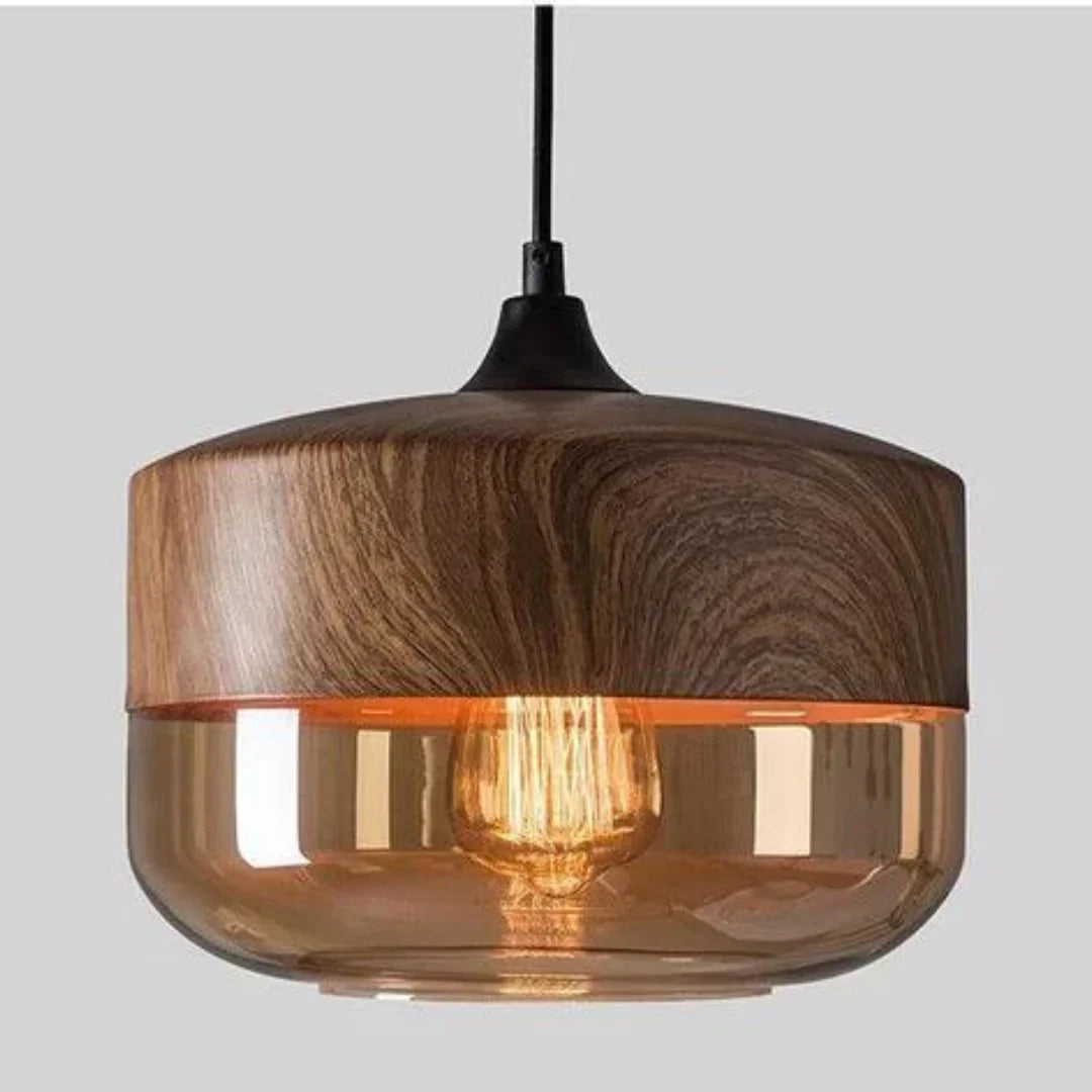 Scandinavian design glass & metal with a wood look
