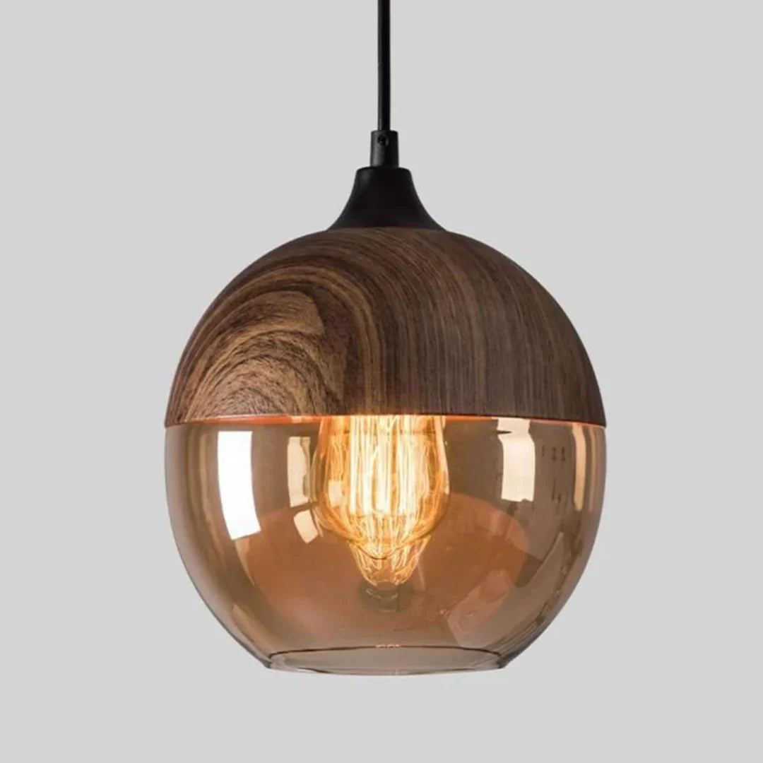 Scandinavian design glass & metal with a wood look