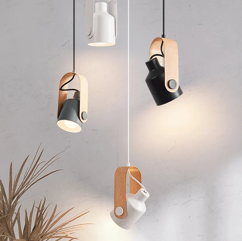 Pendant light with a wood look - Scandinavian spotlight for targeted lighting