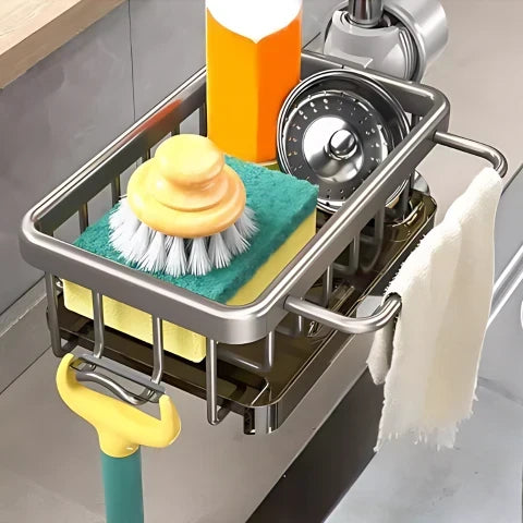 Sink Drain Rack – No Drilling Required, Made of Aluminum