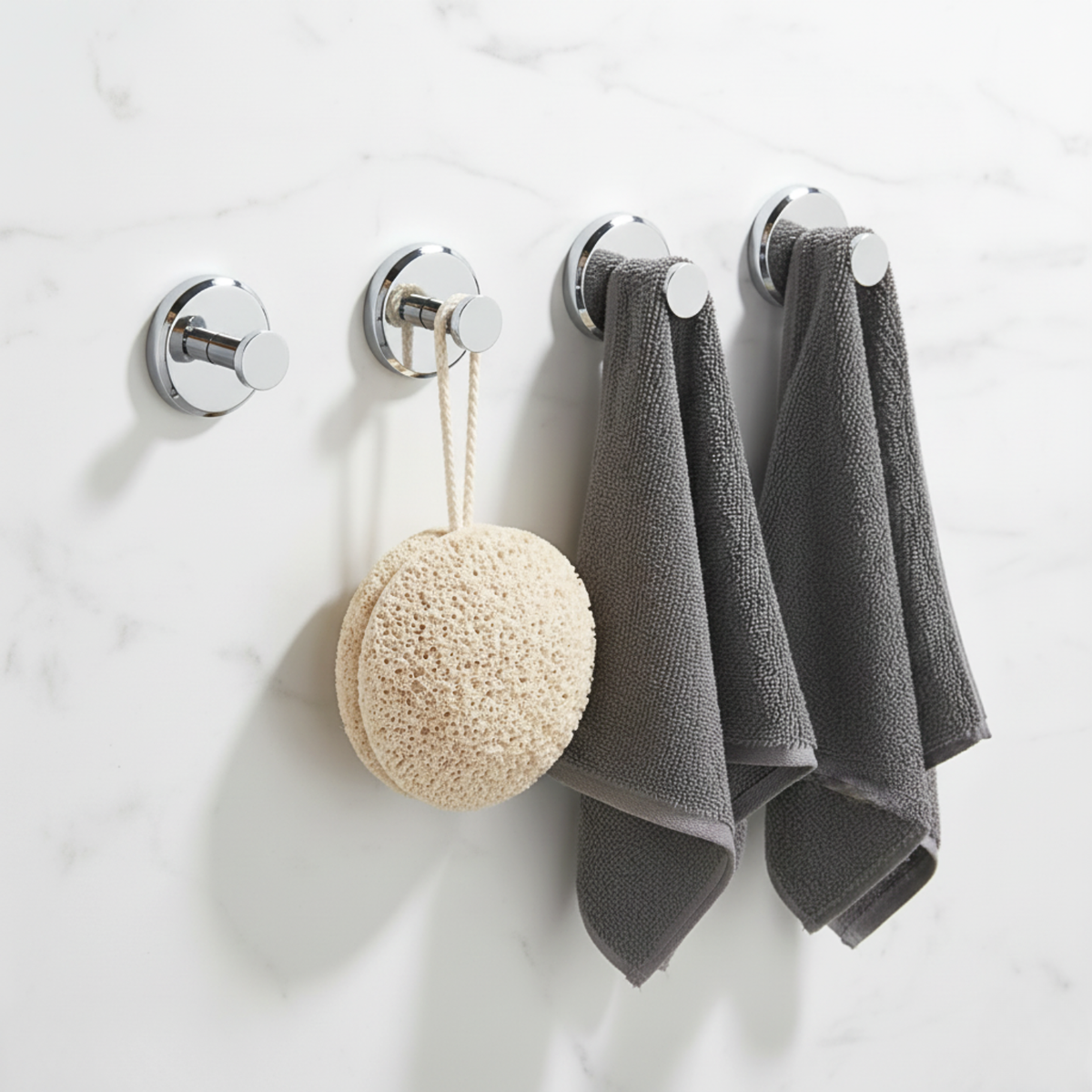 Saugnapf Haken Set für Badezimmer und Küche ohne Bohren (4er-Set)